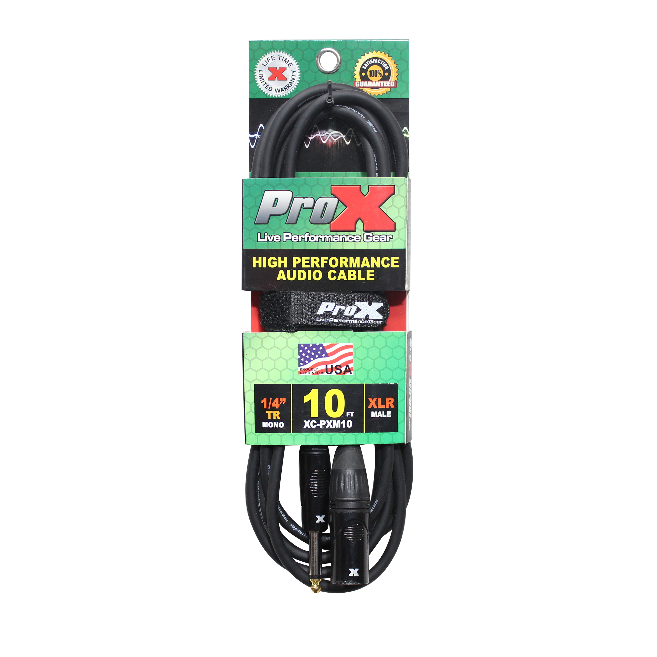 10 Ft. Unbalanced 1/4" TS-M to XLR3-M High Performance Audio Cable