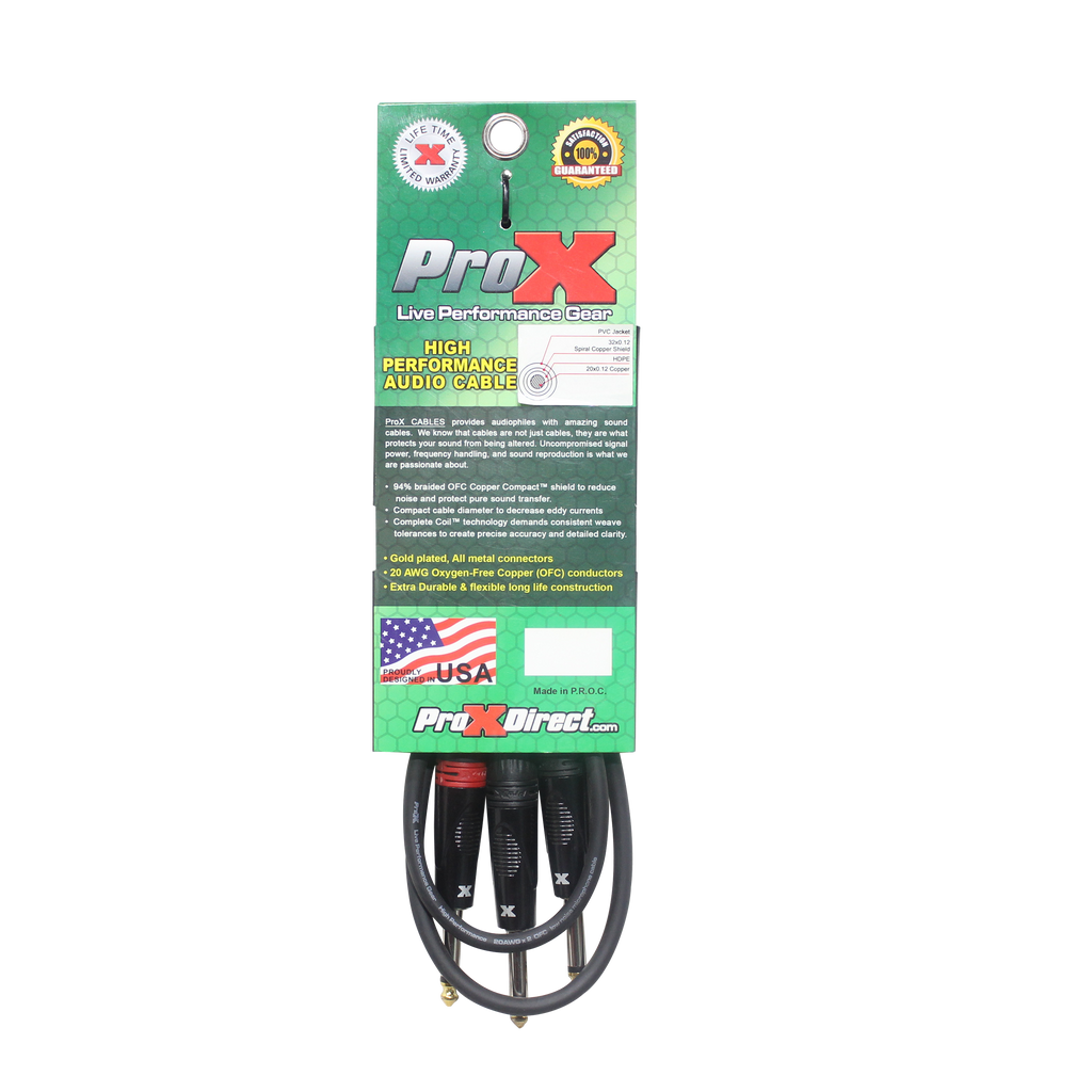 5 Ft. 1/4" TS-M to Dual 1/4" TS-M High Performance Audio Cable