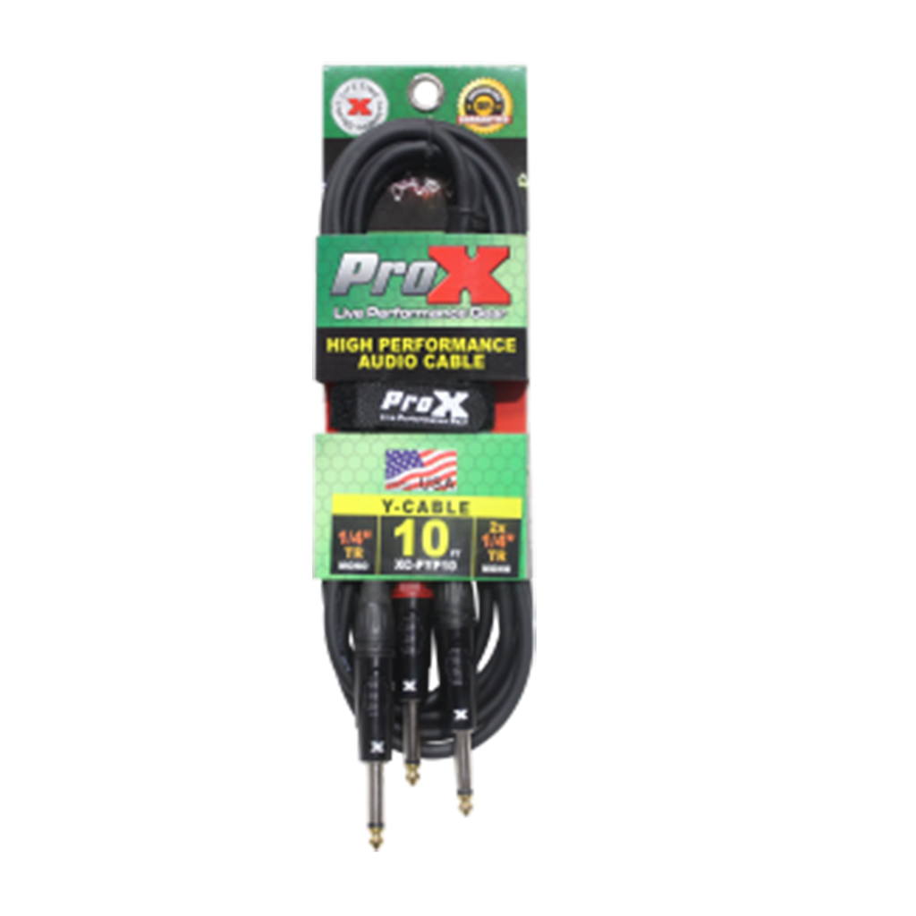 10 Ft. 1/4" TS-M to Dual 1/4" TS-M High Performance Audio Cable