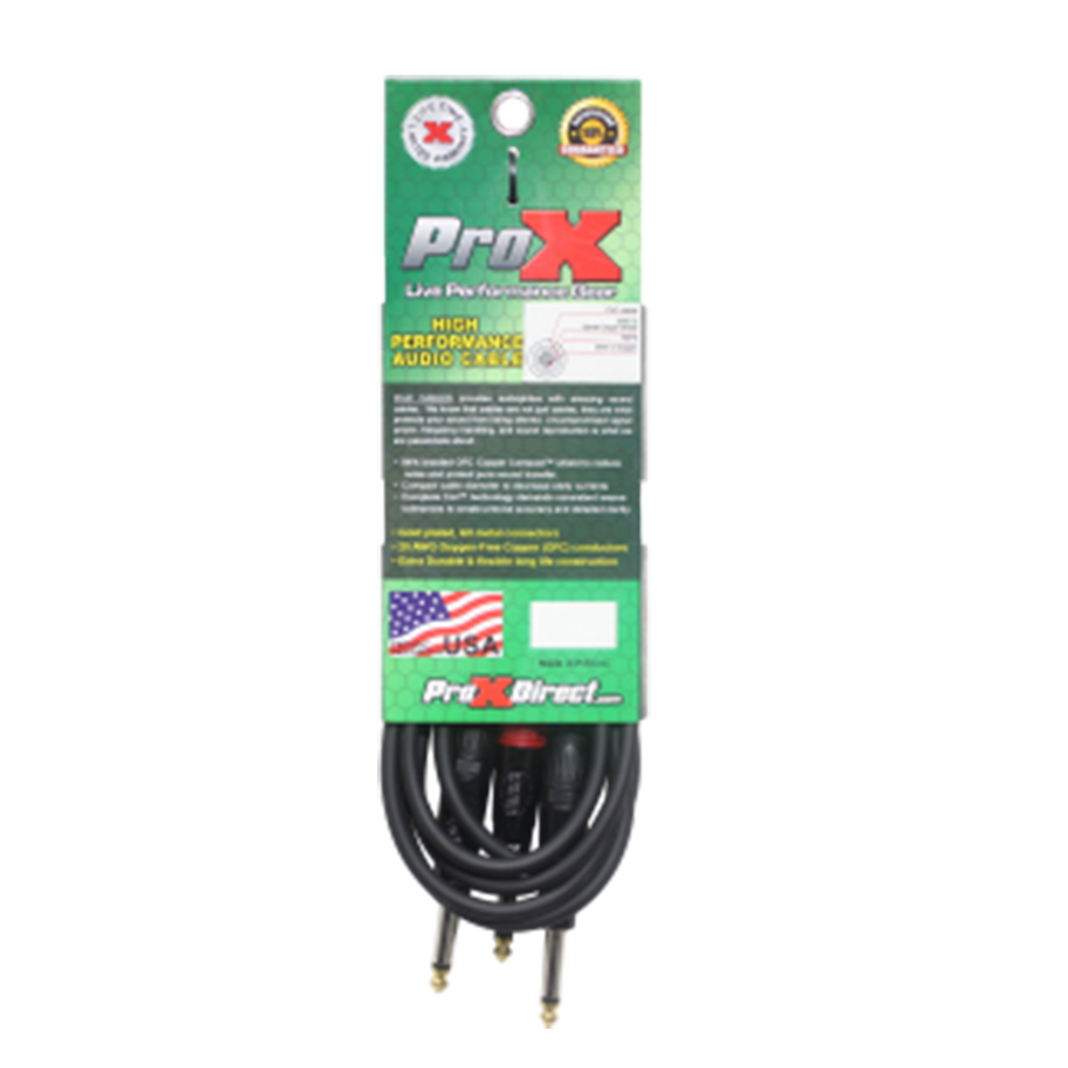 10 Ft. 1/4" TS-M to Dual 1/4" TS-M High Performance Audio Cable