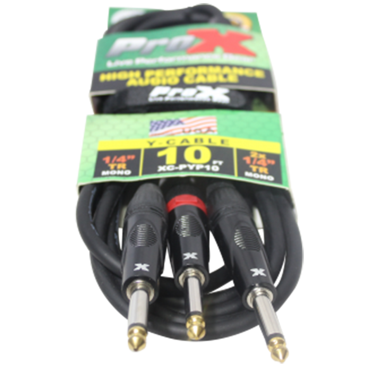 50PCS 10 Ft. 1/4" TS-M to Dual 1/4" TS-M High Performance Audio Cable