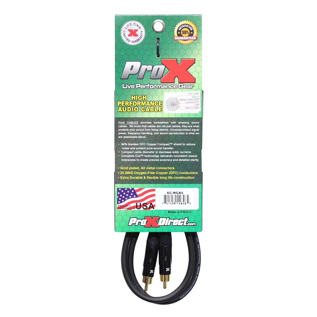 50PCS 5 Ft. High Performance Audio Cable RCA to RCA
