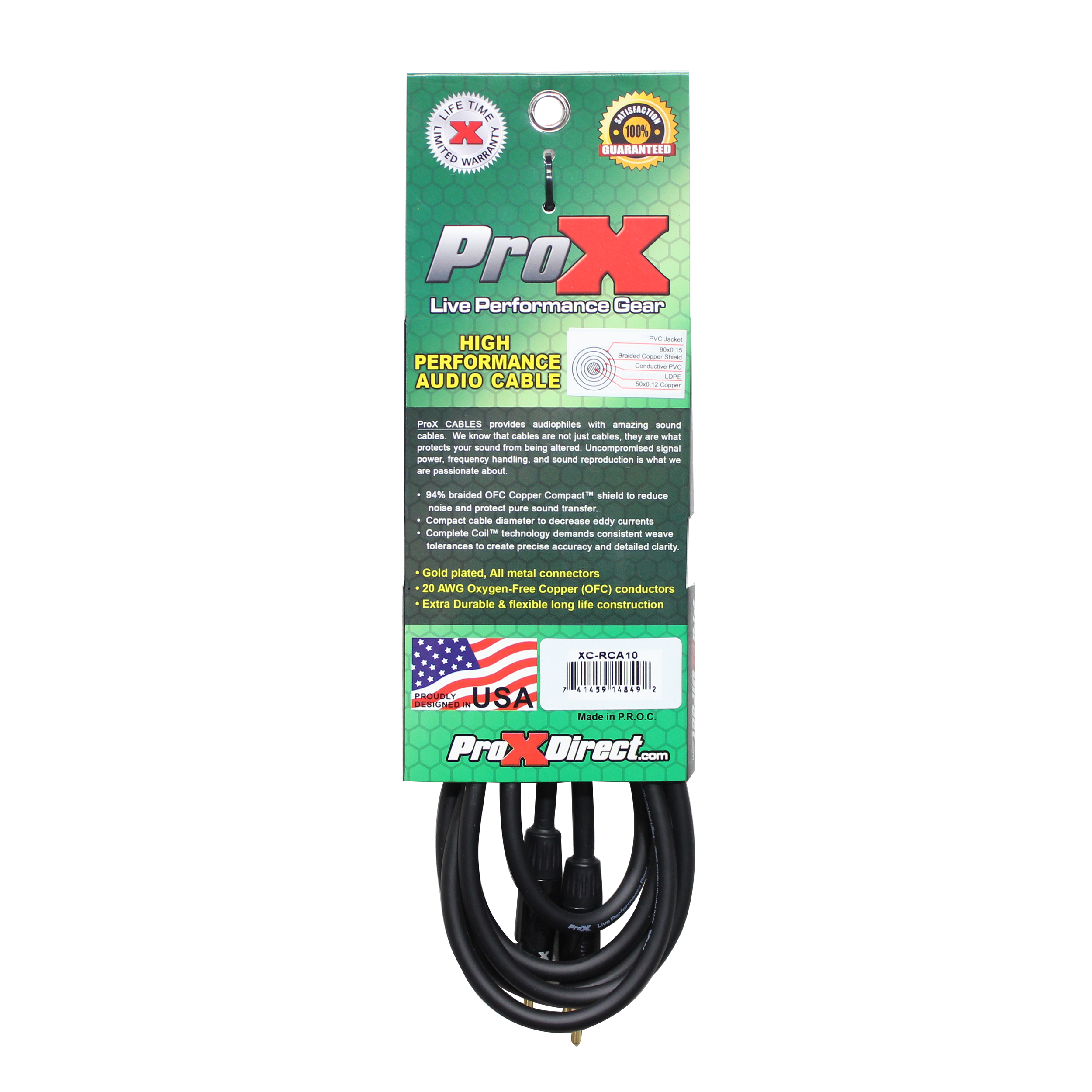 50PCS 10 Ft. High Performance Audio Cable RCA to RCA