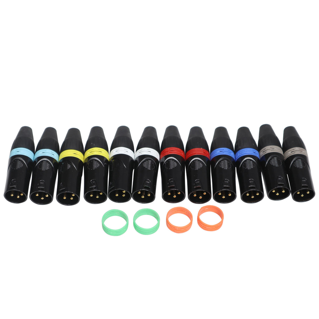 8 Color Ring Replacements for XLR Cables 16 Pack - Identify your cable lenght for all ProX XLR Cables