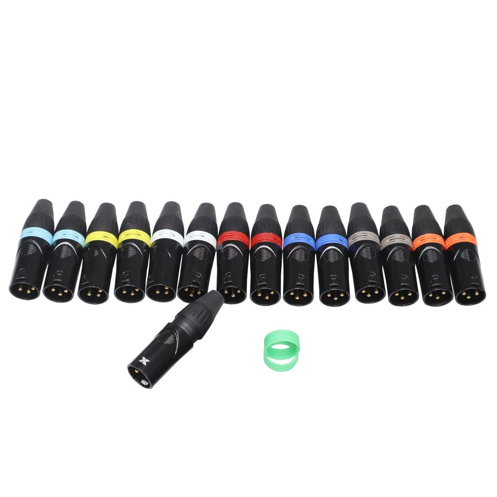 8 Color Ring Replacements for XLR Cables 16 Pack - Identify your cable lenght for all ProX XLR Cables