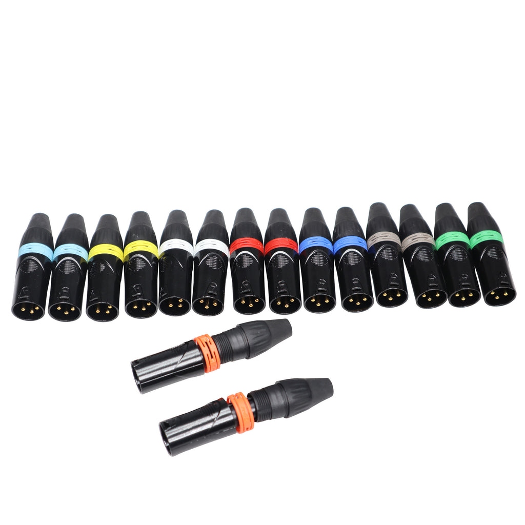 8 Color Ring Replacements for XLR Cables 16 Pack - Identify your cable lenght for all ProX XLR Cables
