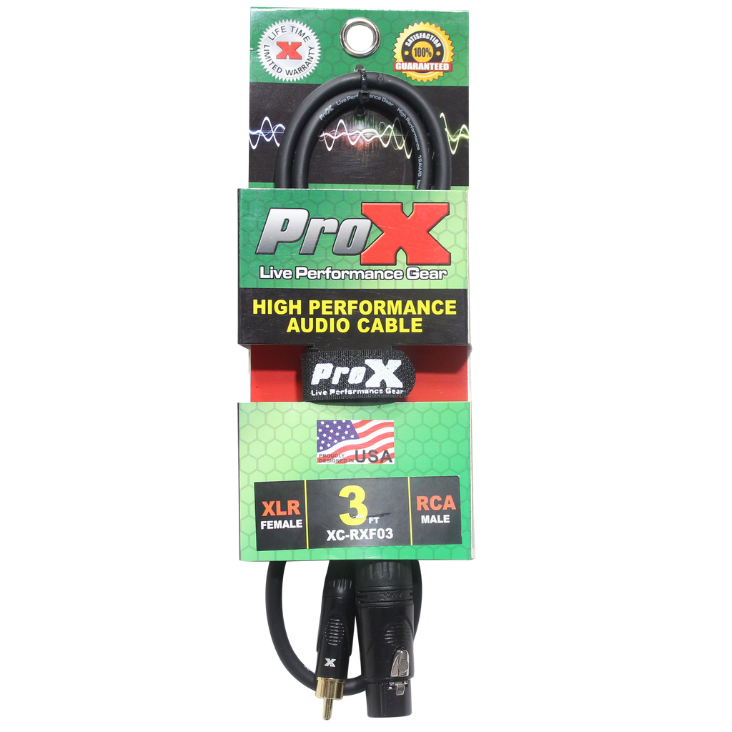 10PCS 3 Ft. Unbalanced RCA to XLR-F High Performance Audio Cable