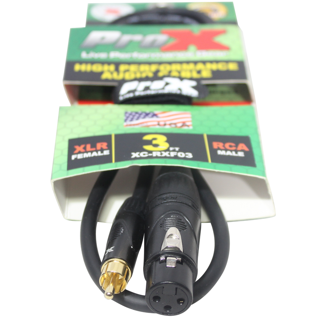 50PCS 3 Ft. Unbalanced RCA to XLR-F High Performance Audio Cable