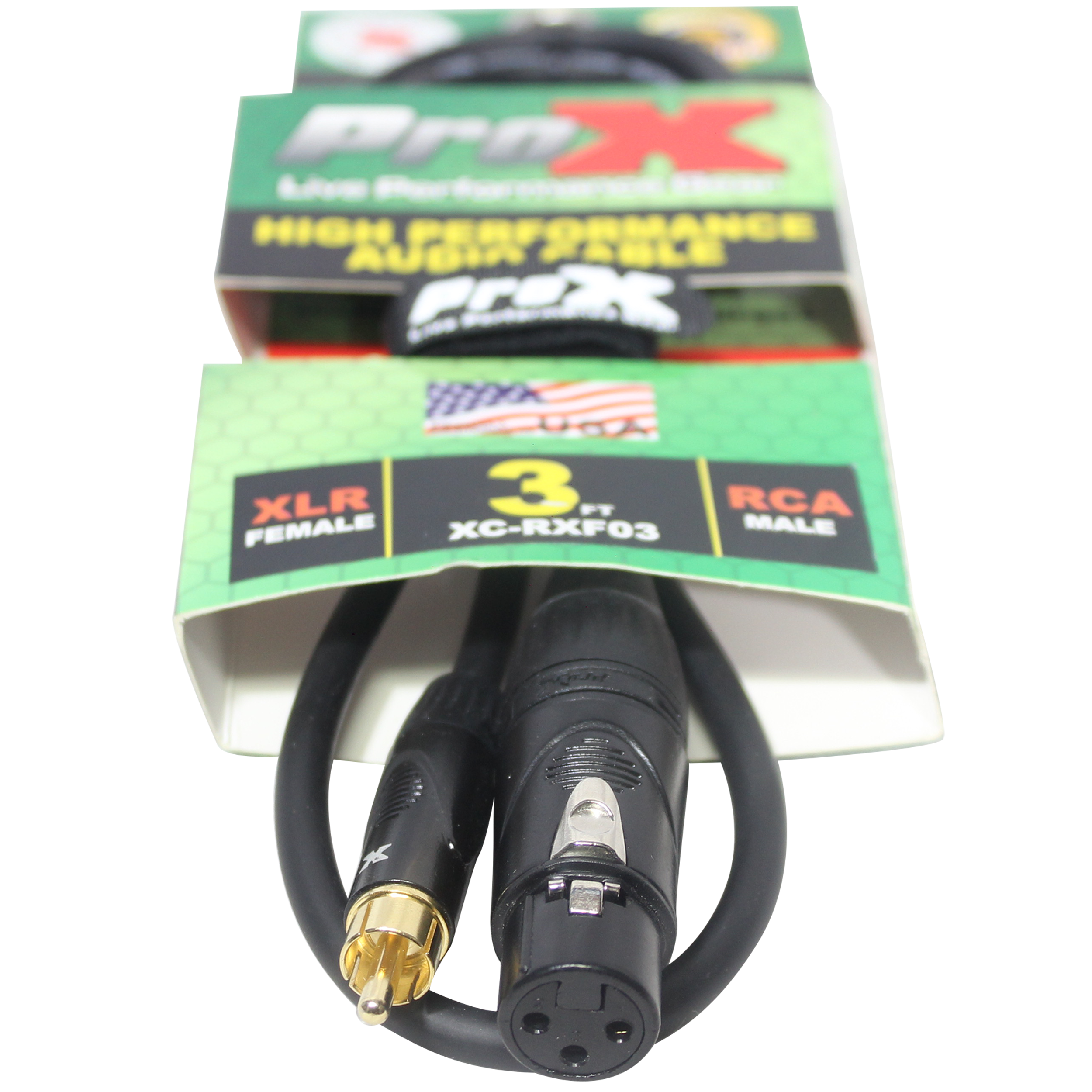 10PCS 3 Ft. Unbalanced RCA to XLR-F High Performance Audio Cable
