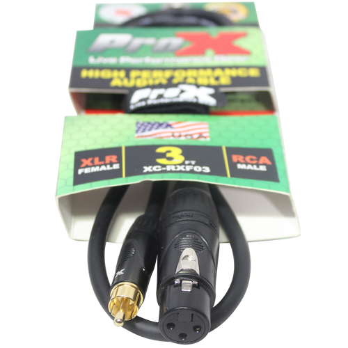 10PCS 3 Ft. Unbalanced RCA to XLR-F High Performance Audio Cable