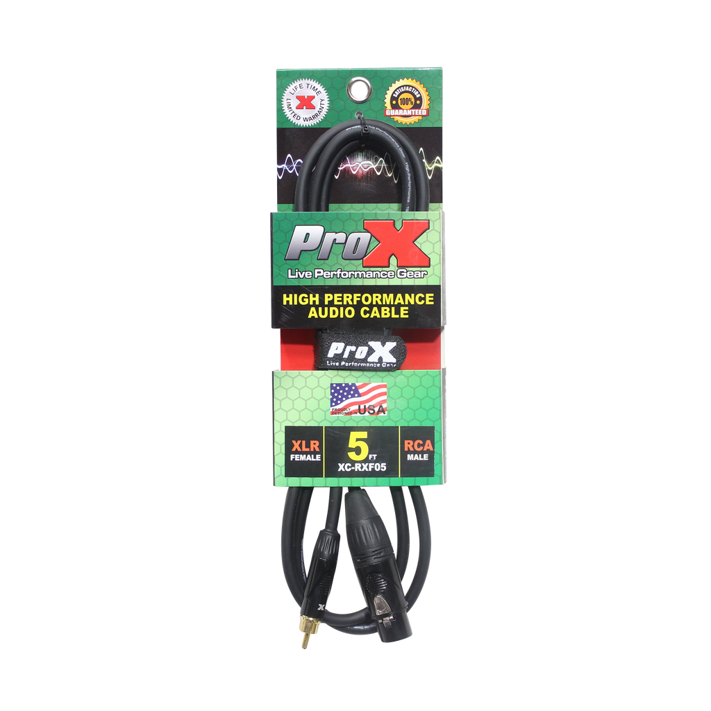 50PCS 5 Ft. Unbalanced RCA to XLR3-F High Performance Audio Cable