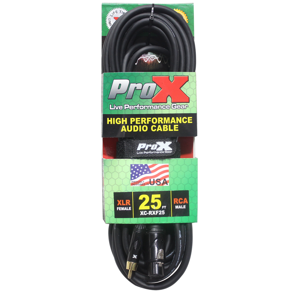 40PCS 25 Ft. Unbalanced RCA to XLR3-F High Performance Audio Cable