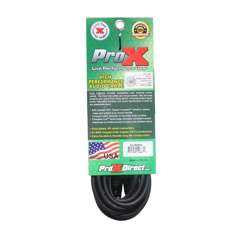 40PCS 25 Ft. Unbalanced RCA to XLR3-F High Performance Audio Cable