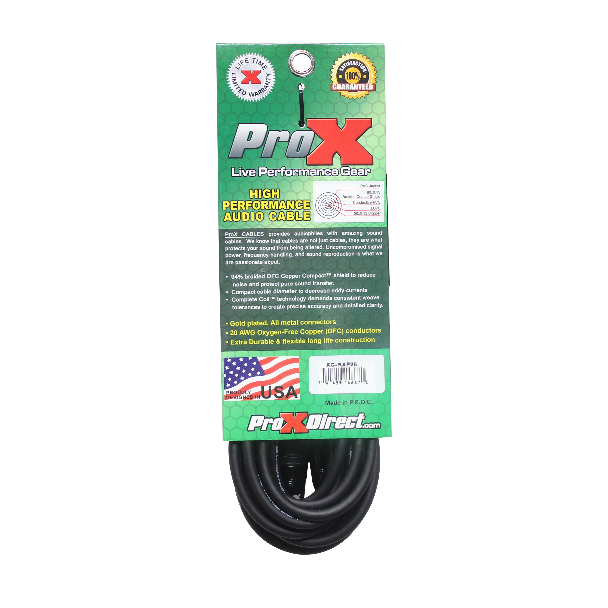 40PCS 25 Ft. Unbalanced RCA to XLR3-F High Performance Audio Cable