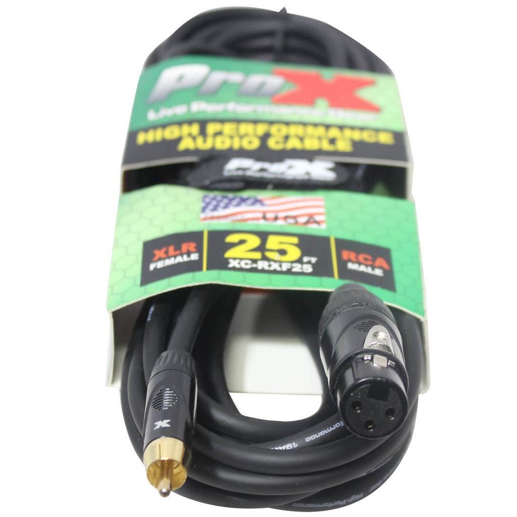 25 Ft. Unbalanced RCA to XLR3-F High Performance Audio Cable