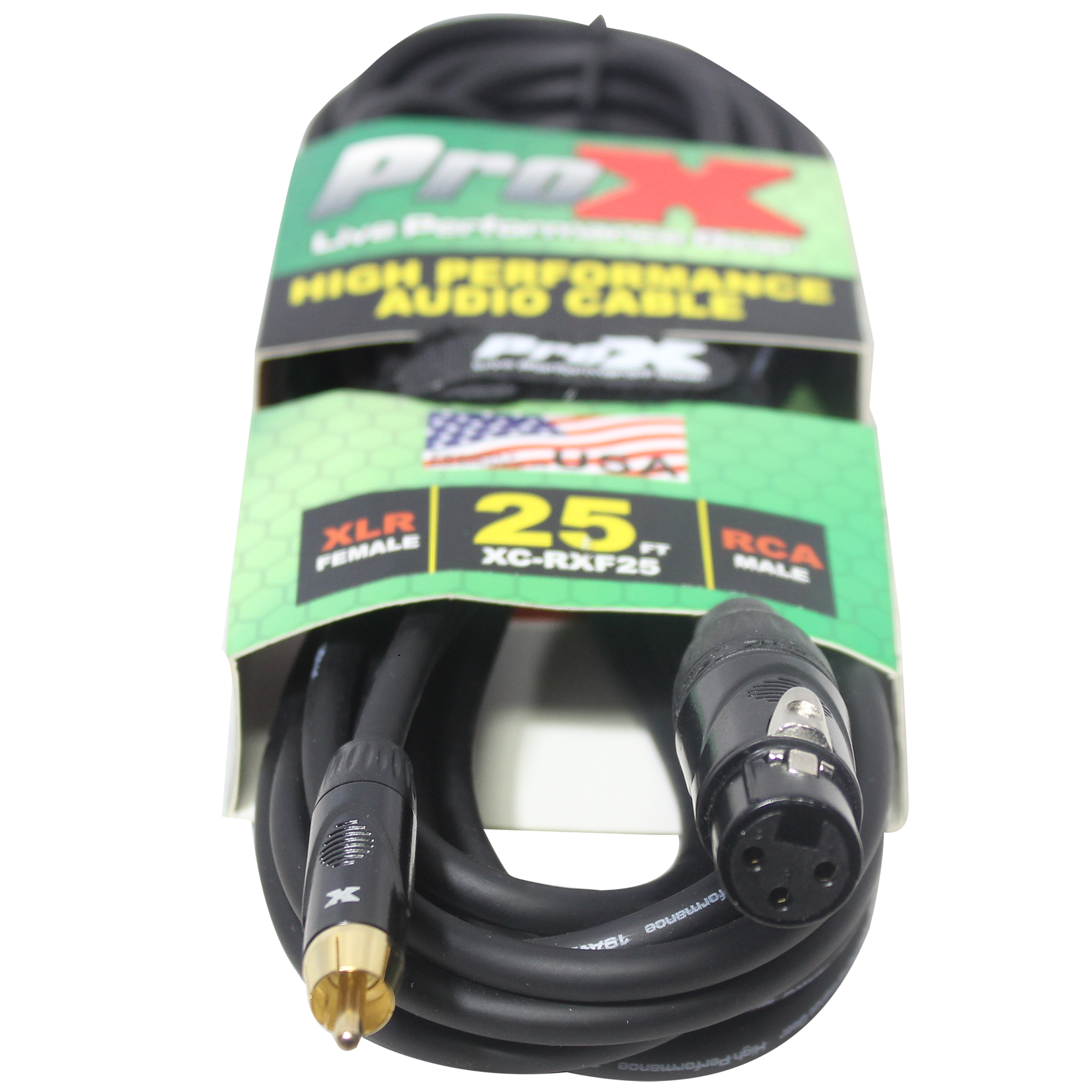 25 Ft. Unbalanced RCA to XLR3-F High Performance Audio Cable