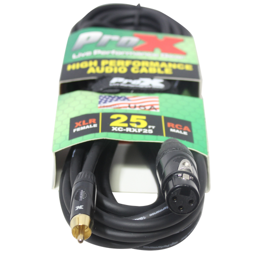 10PCS 25 Ft. Unbalanced RCA to XLR3-F High Performance Audio Cable