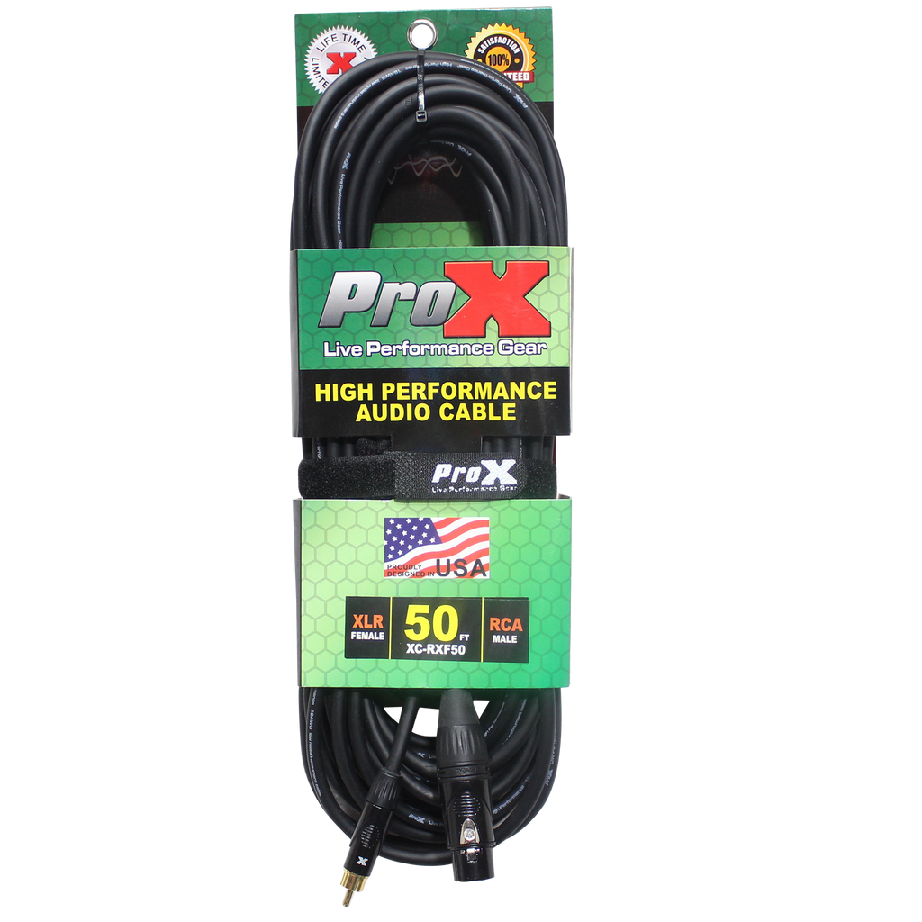 5PCS 50 Ft. Unbalanced RCA to XLR3-F High Performance Audio Cable