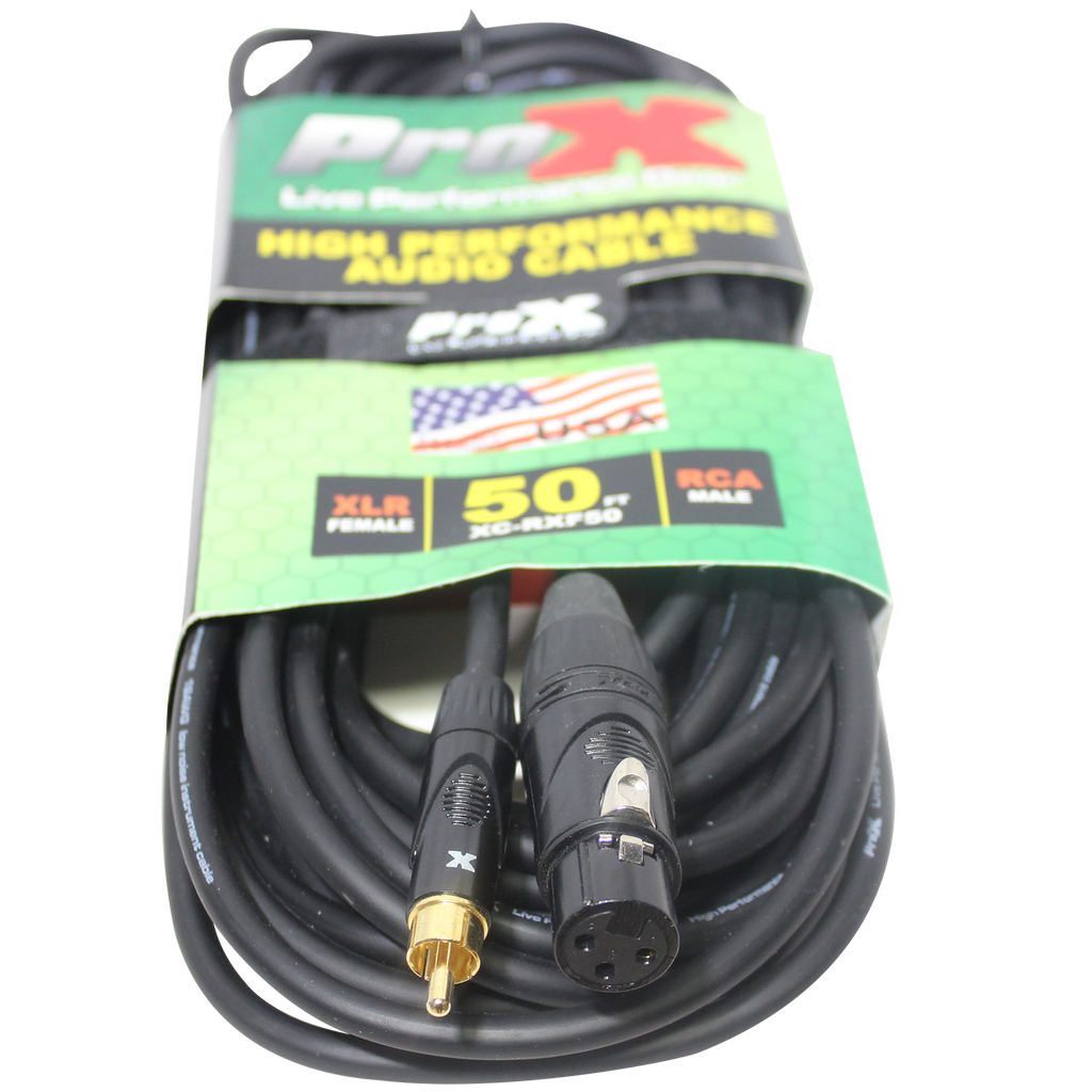 20PCS 50 Ft. Unbalanced RCA to XLR3-F High Performance Audio Cable