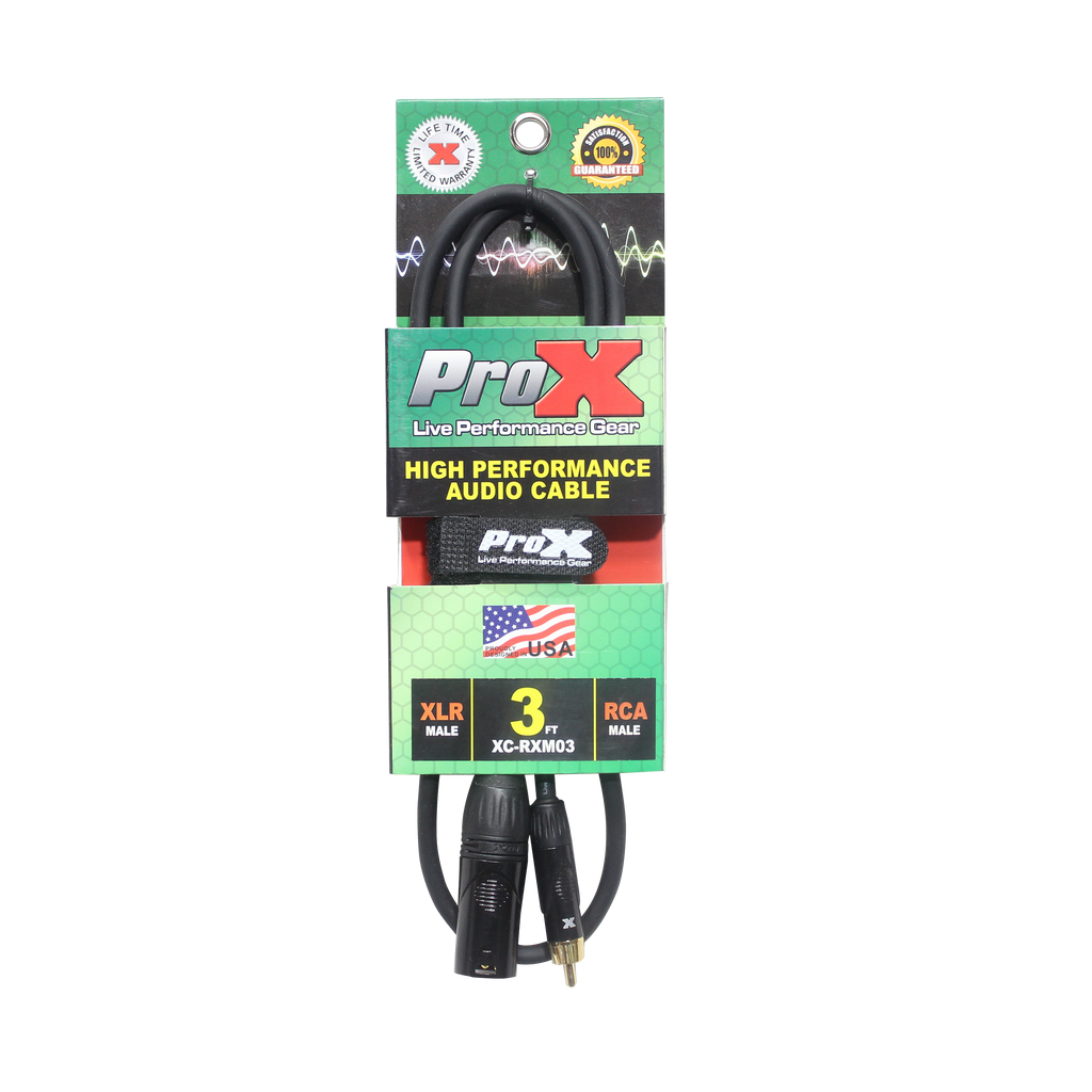 50PCS 3' Ft. High Performance XLR Male to RCA Male Unbalanced Audio Cable