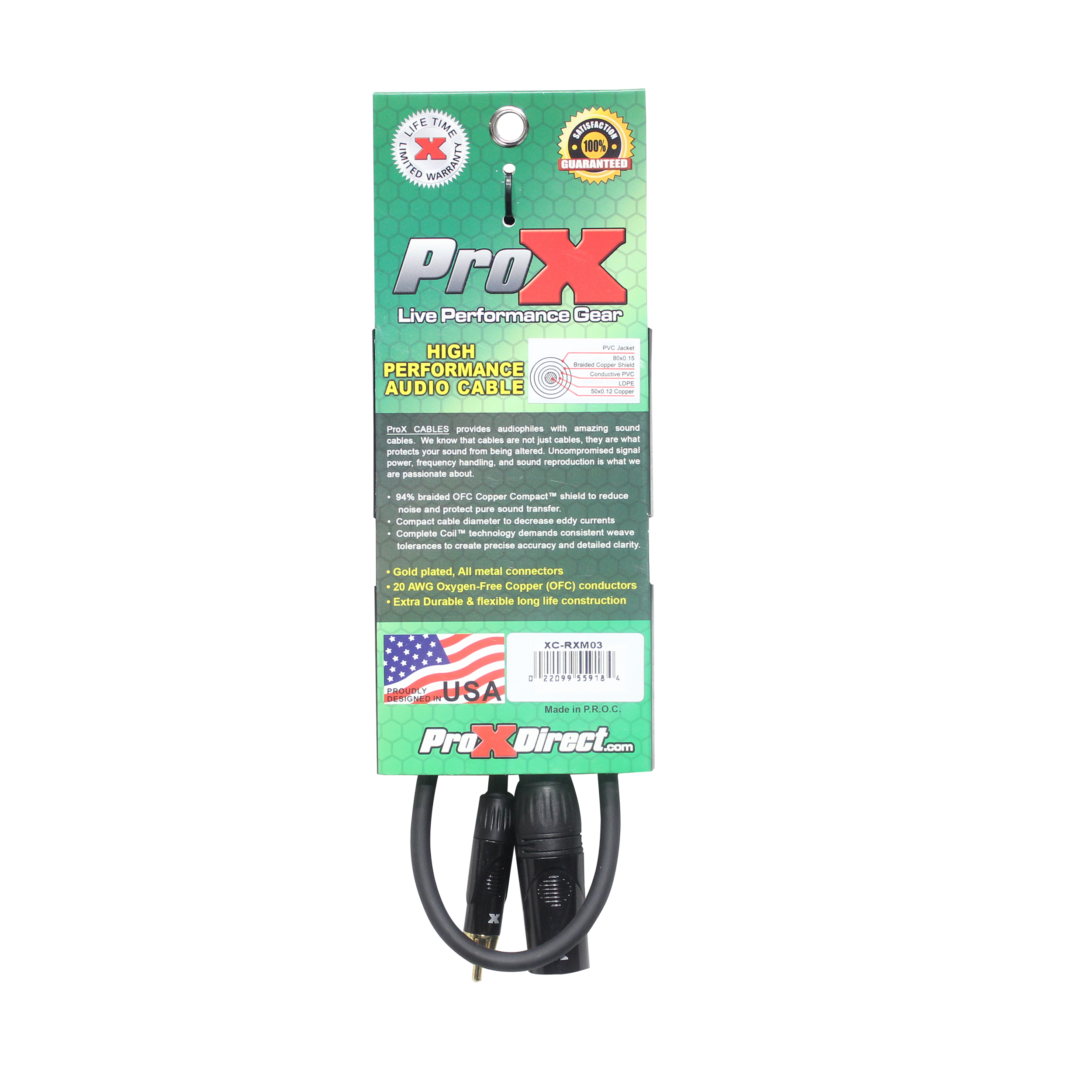 10PCS 3' Ft. High Performance XLR Male to RCA Male Unbalanced Audio Cable