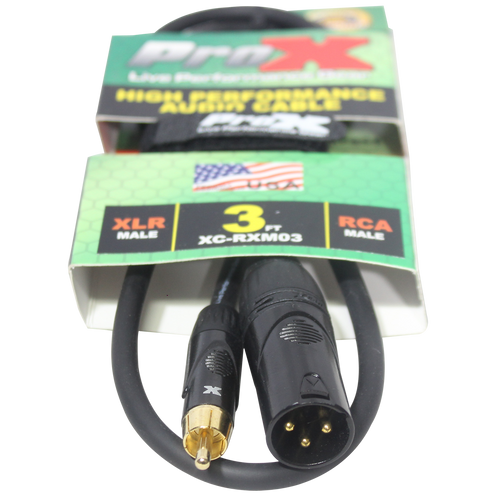 10PCS 3' Ft. High Performance XLR Male to RCA Male Unbalanced Audio Cable