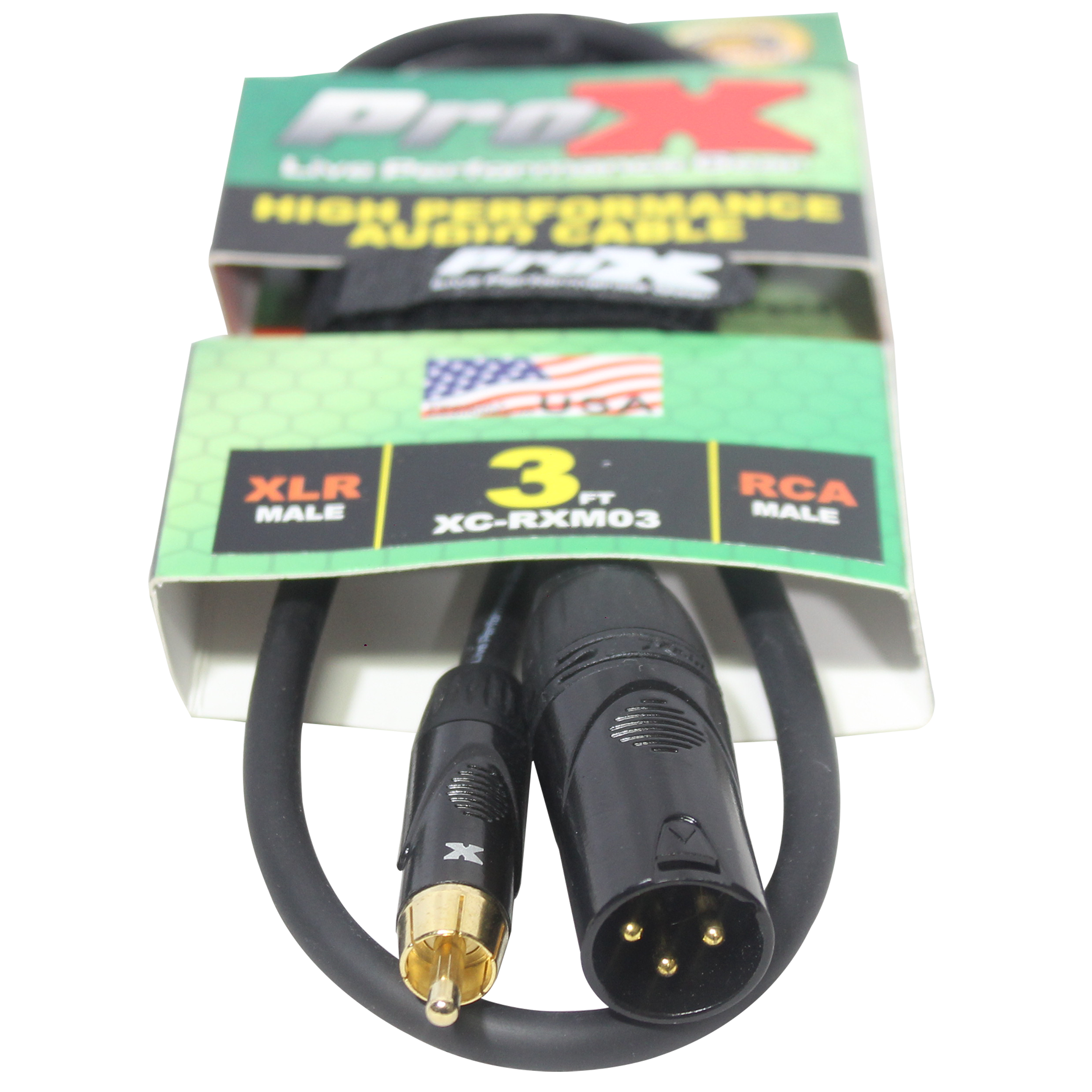 50PCS 3' Ft. High Performance XLR Male to RCA Male Unbalanced Audio Cable