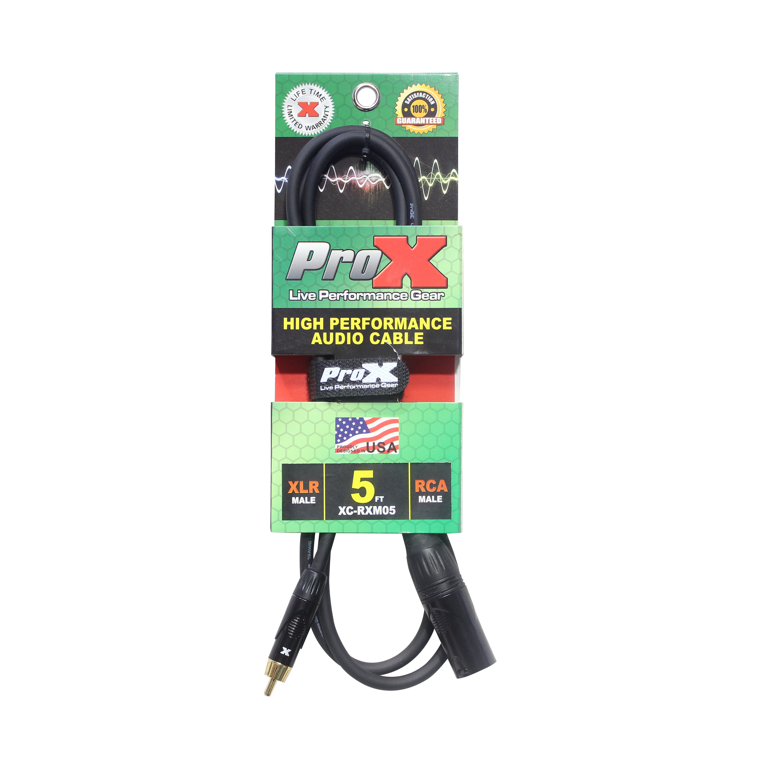 5' Ft. High Performance XLR Male to RCA Male Unbalanced Audio Cable