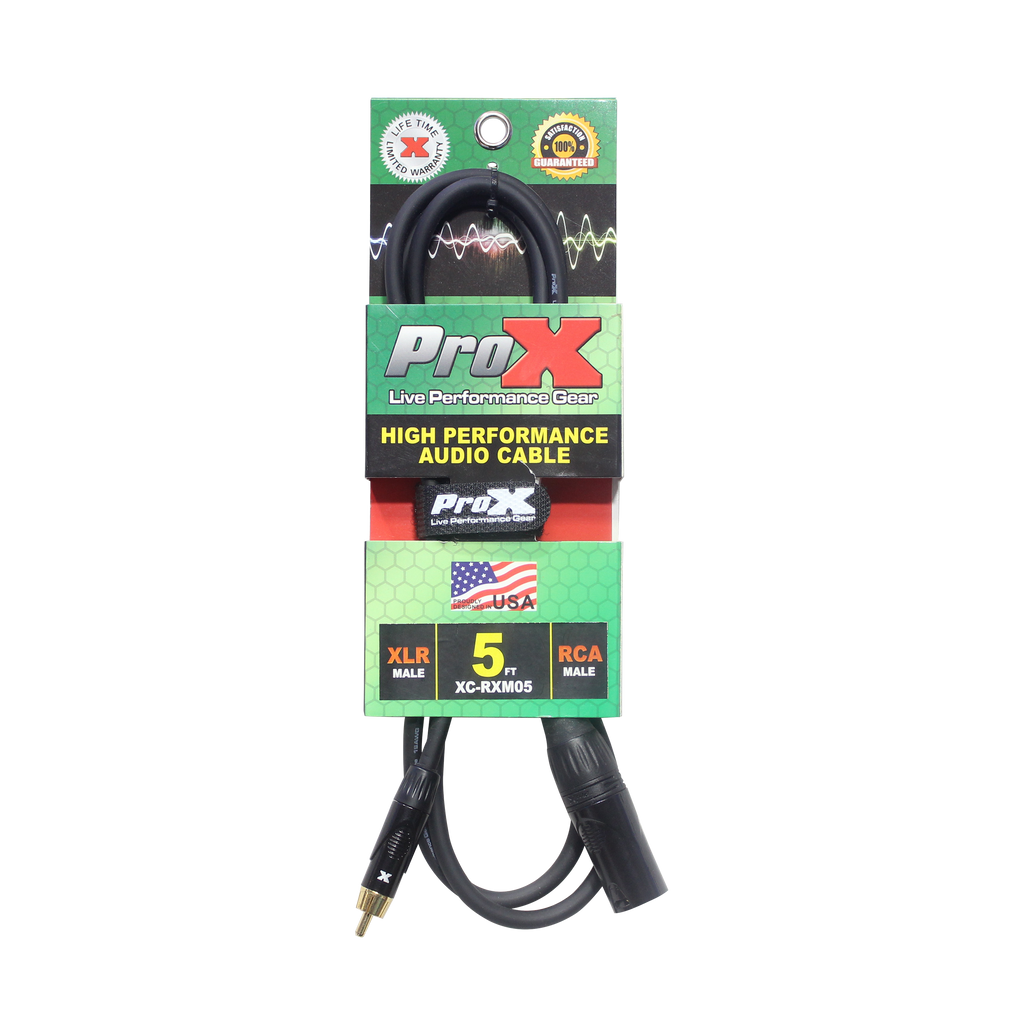 10PCS 5' Ft. High Performance XLR Male to RCA Male Unbalanced Audio Cable