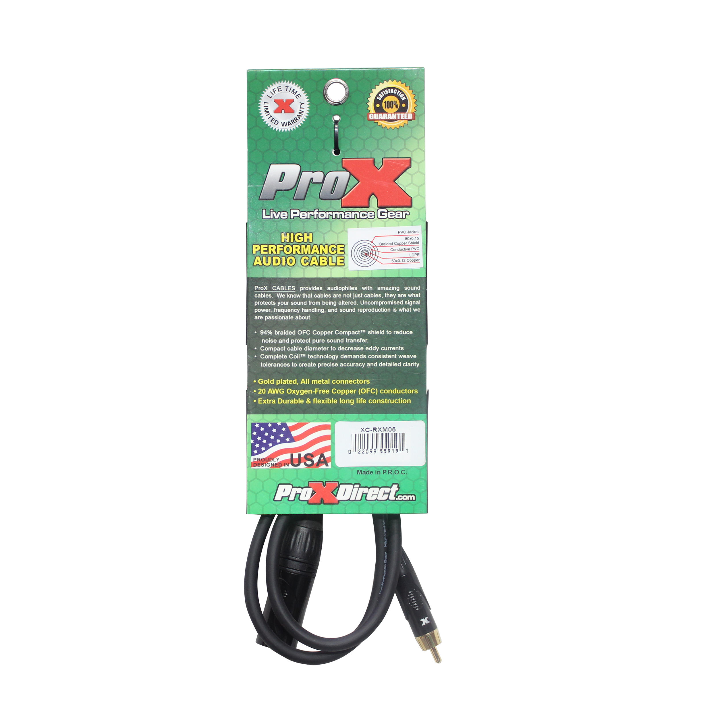 10PCS 5' Ft. High Performance XLR Male to RCA Male Unbalanced Audio Cable