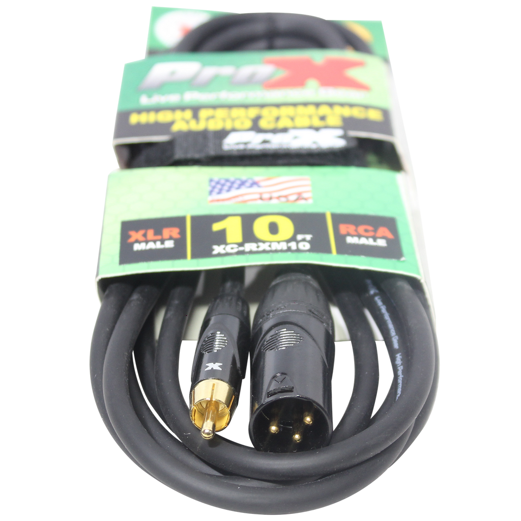 10PCS 10' Ft. High Performance XLR Male to RCA Male Unbalanced Audio Cable