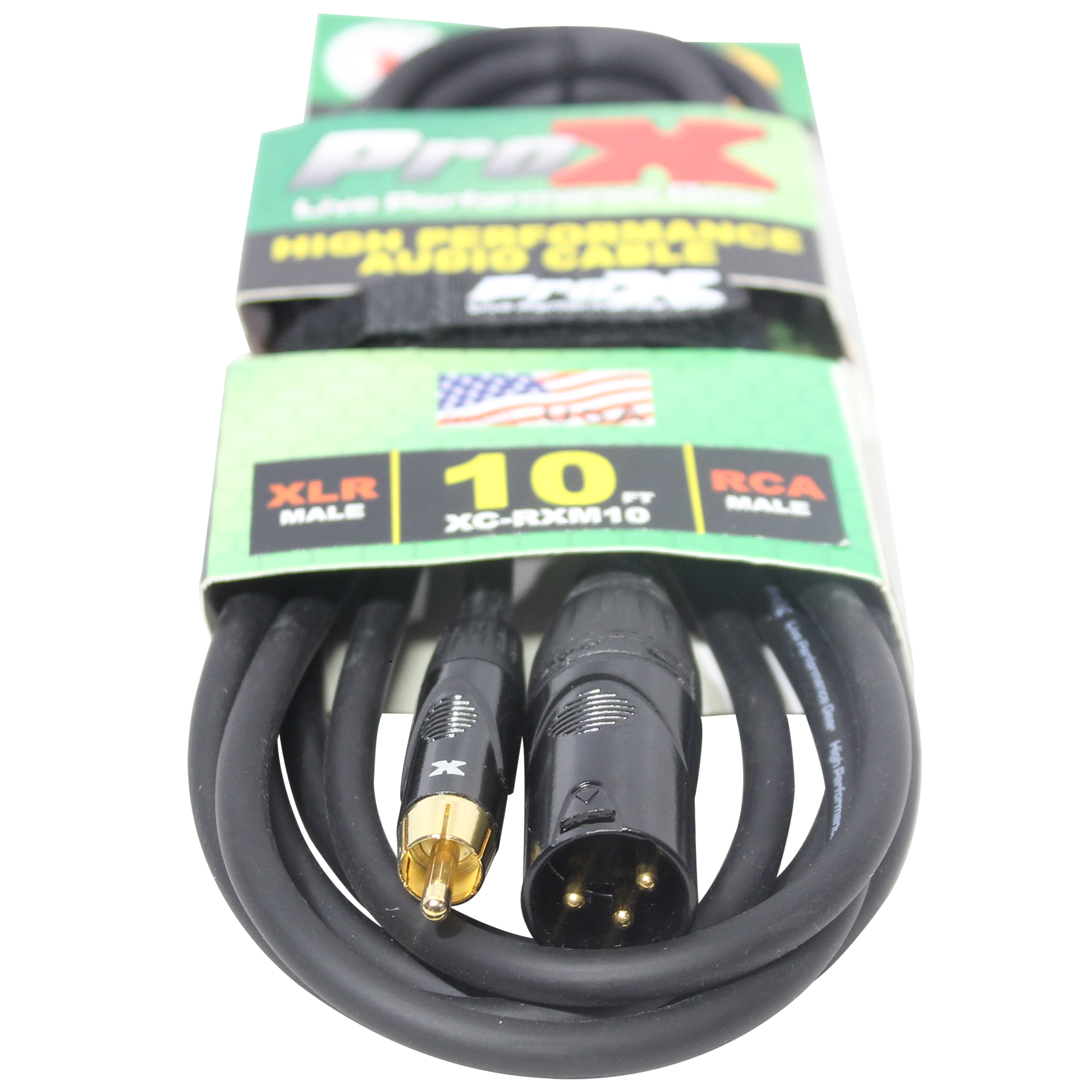 50PCS 10' Ft. High Performance XLR Male to RCA Male Unbalanced Audio Cable
