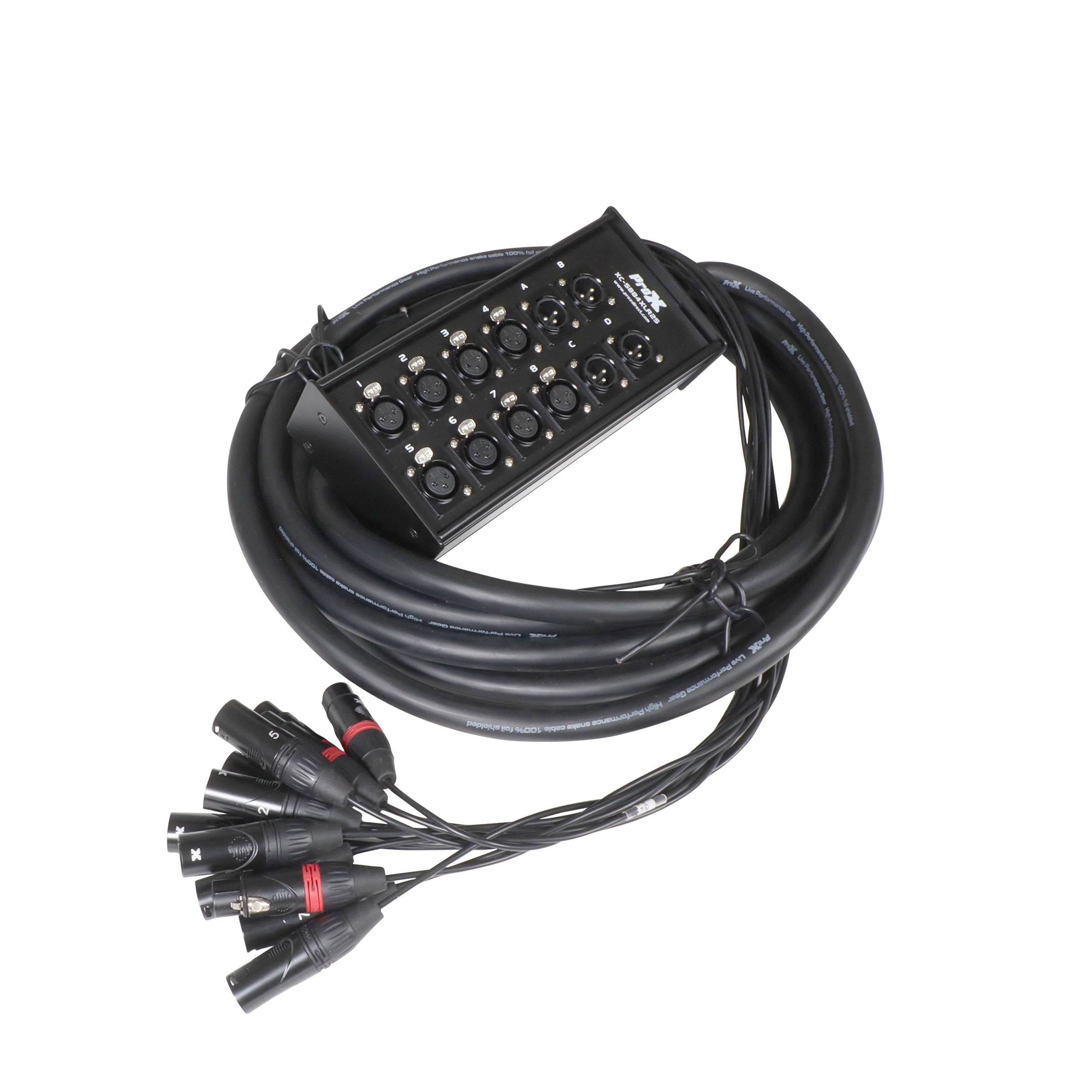 25 Ft. XLR Stage Recording Extension Box Snake 8 XLR-F Send Inputs 4 XLR-M Effects Return