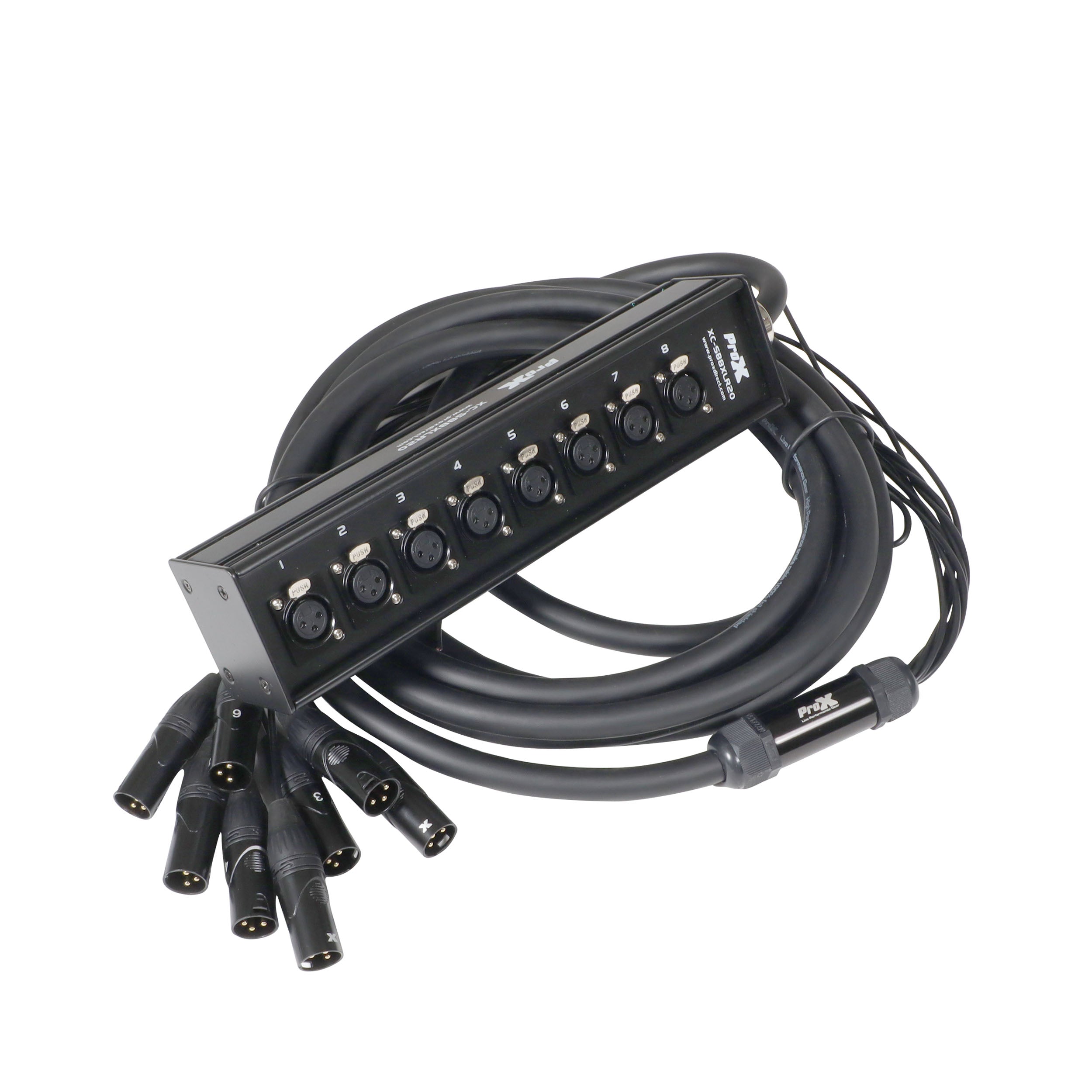 20 Ft. XLR Stage Recording Extension Box Snake 8 XLR-F Send Inputs