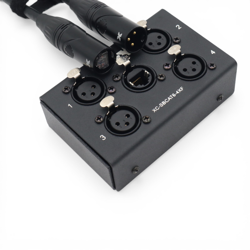 4 Channel XLR-F CAT6 Audio/DMX Portable Snake Box