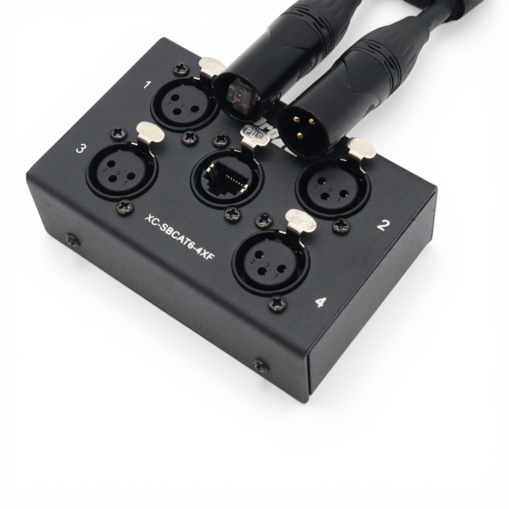 4 Channel XLR-F CAT6 Audio/DMX Portable Snake Box