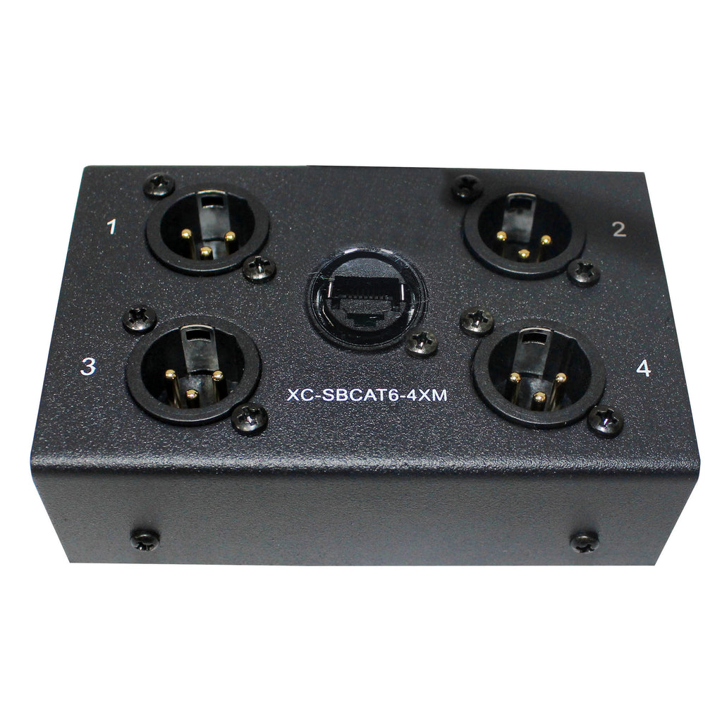 4 Channel XLR-M CAT6 Audio/DMX Portable Snake Box