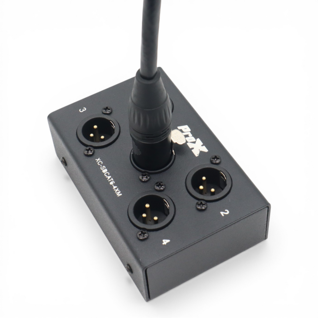 4 Channel XLR-M CAT6 Audio/DMX Portable Snake Box