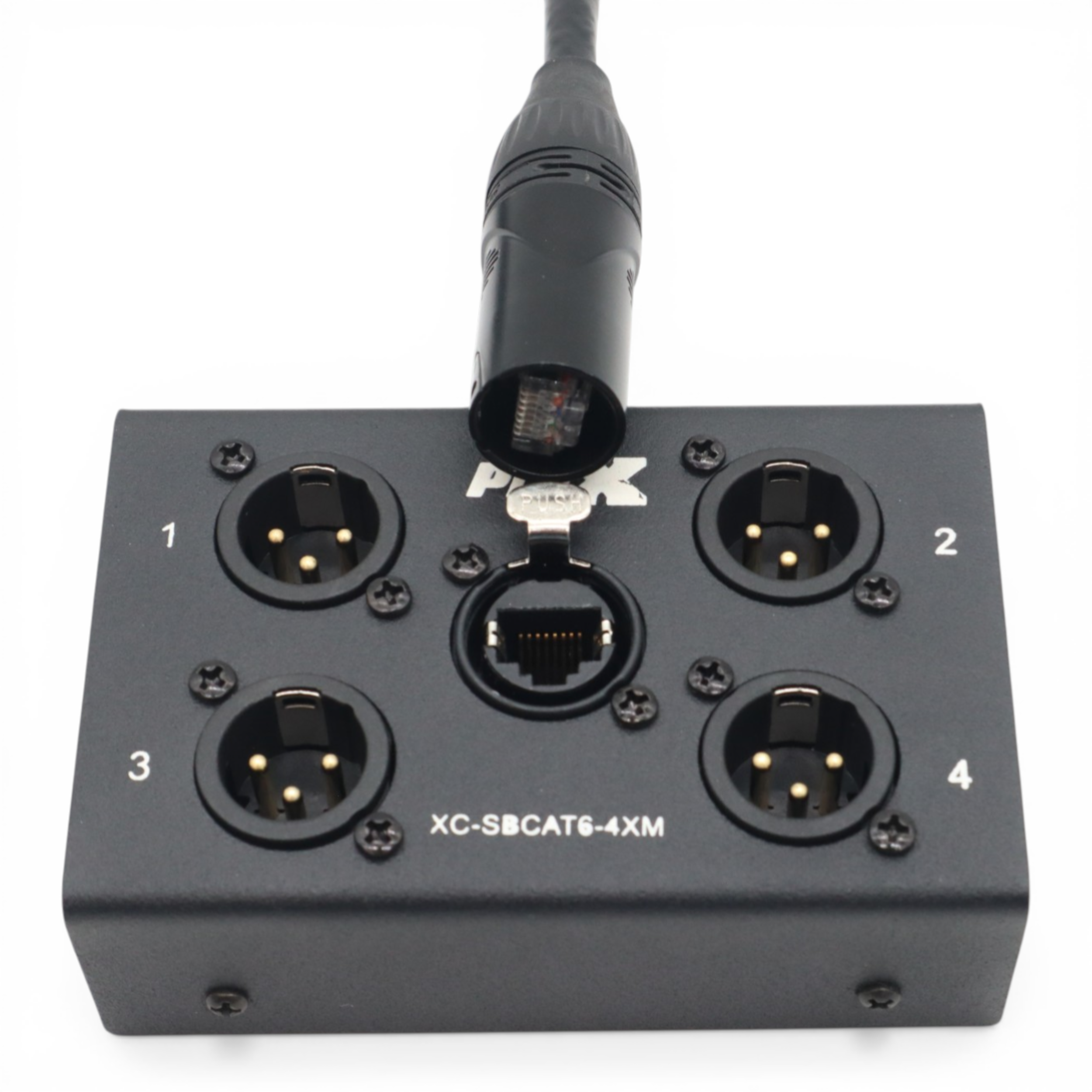 4 Channel XLR-M CAT6 Audio/DMX Portable Snake Box