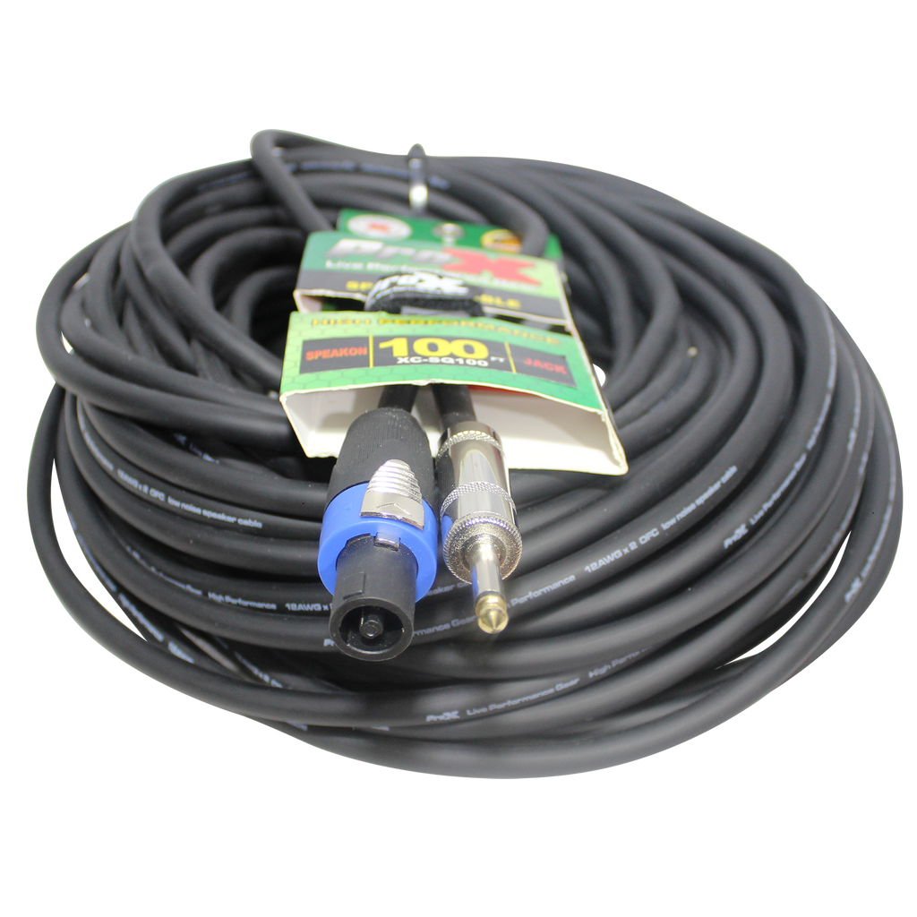 100 Ft. Speak Twist to 1/4" TS-M High Performance Speaker Cable 12AWG