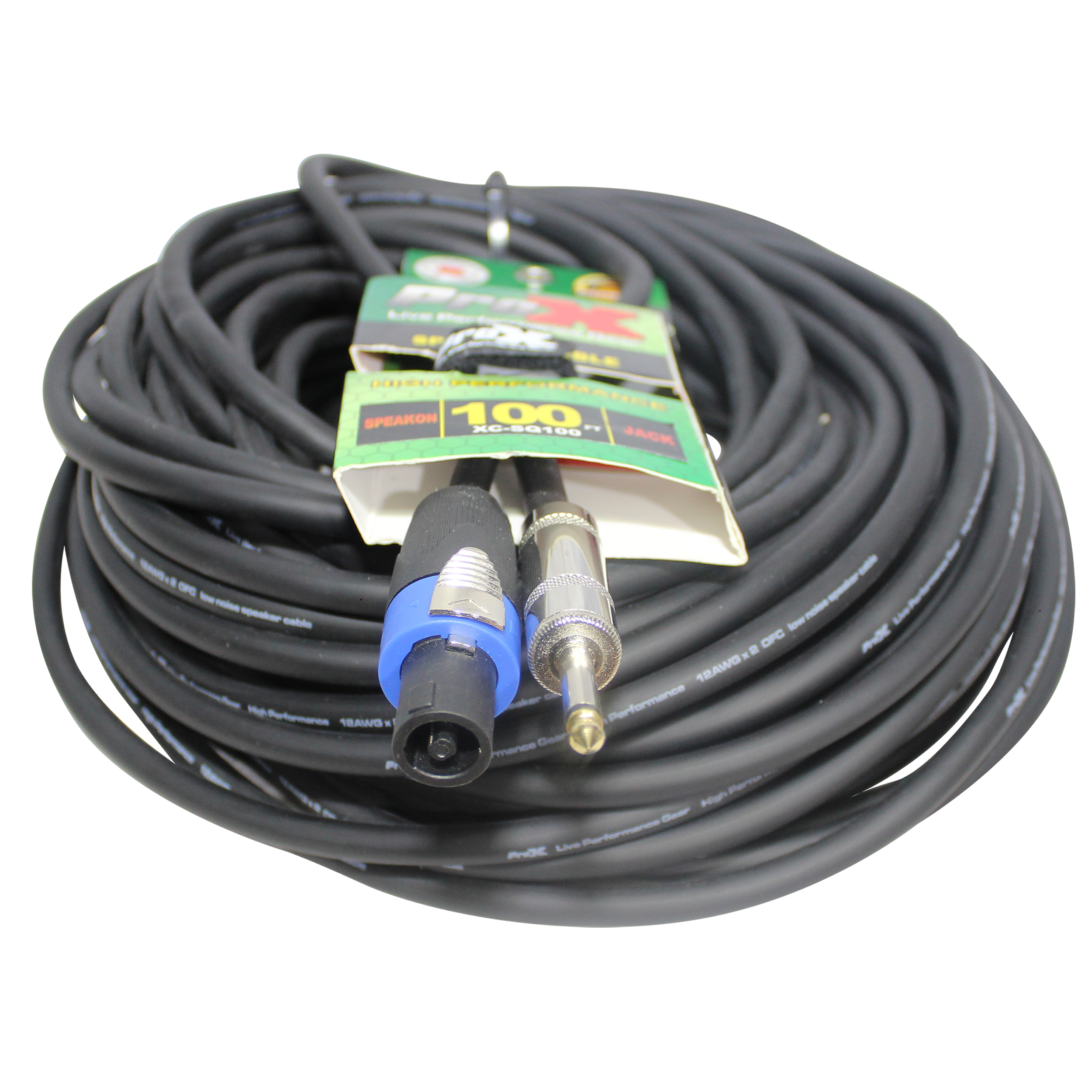 100 Ft. Speak Twist to 1/4" TS-M High Performance Speaker Cable 12AWG