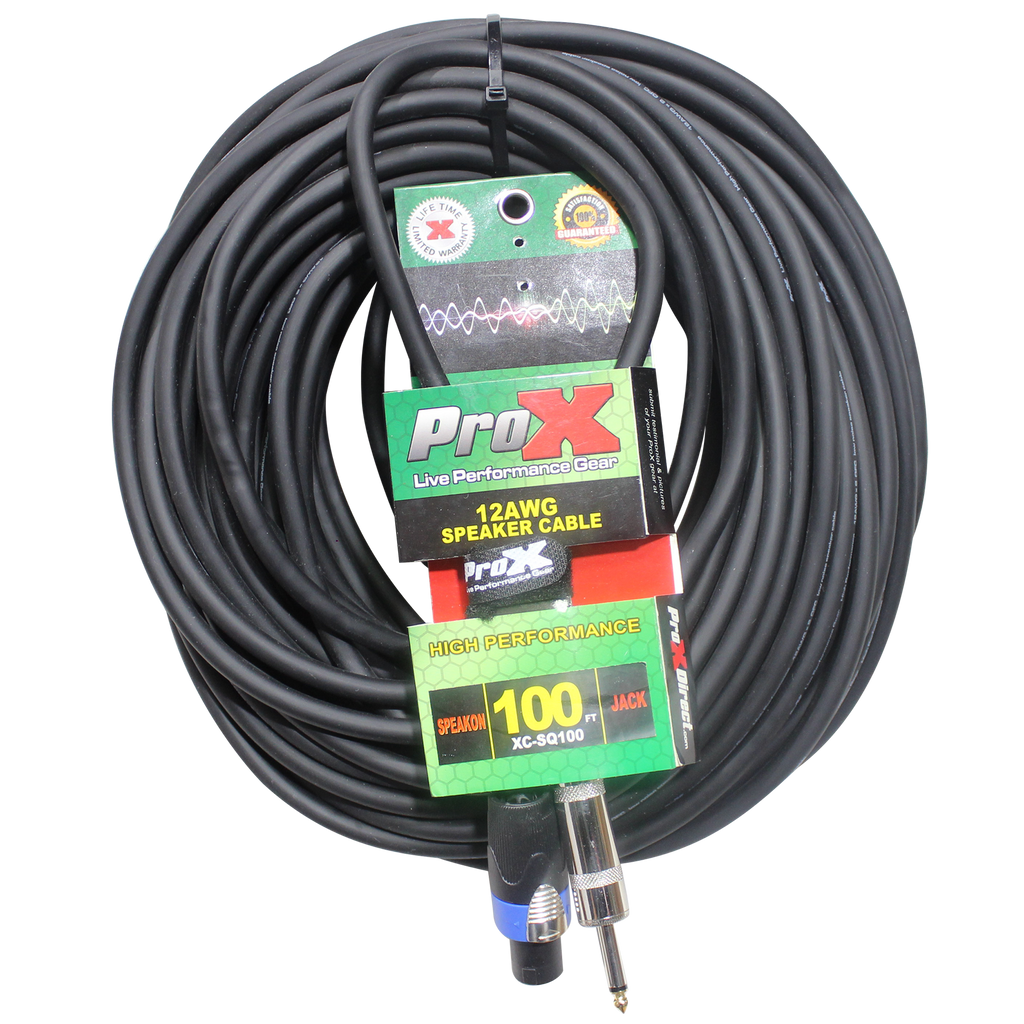 100 Ft. Speak Twist to 1/4" TS-M High Performance Speaker Cable 12AWG
