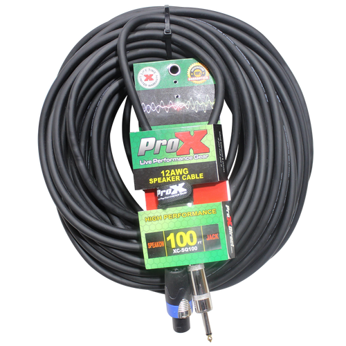 100 Ft. Speak Twist to 1/4" TS-M High Performance Speaker Cable 12AWG