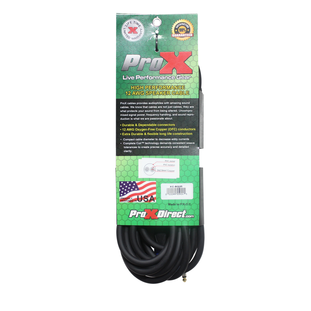 25 Ft. 12 AWG Speak Twist to 1/4" TS High Performance Speaker Cable