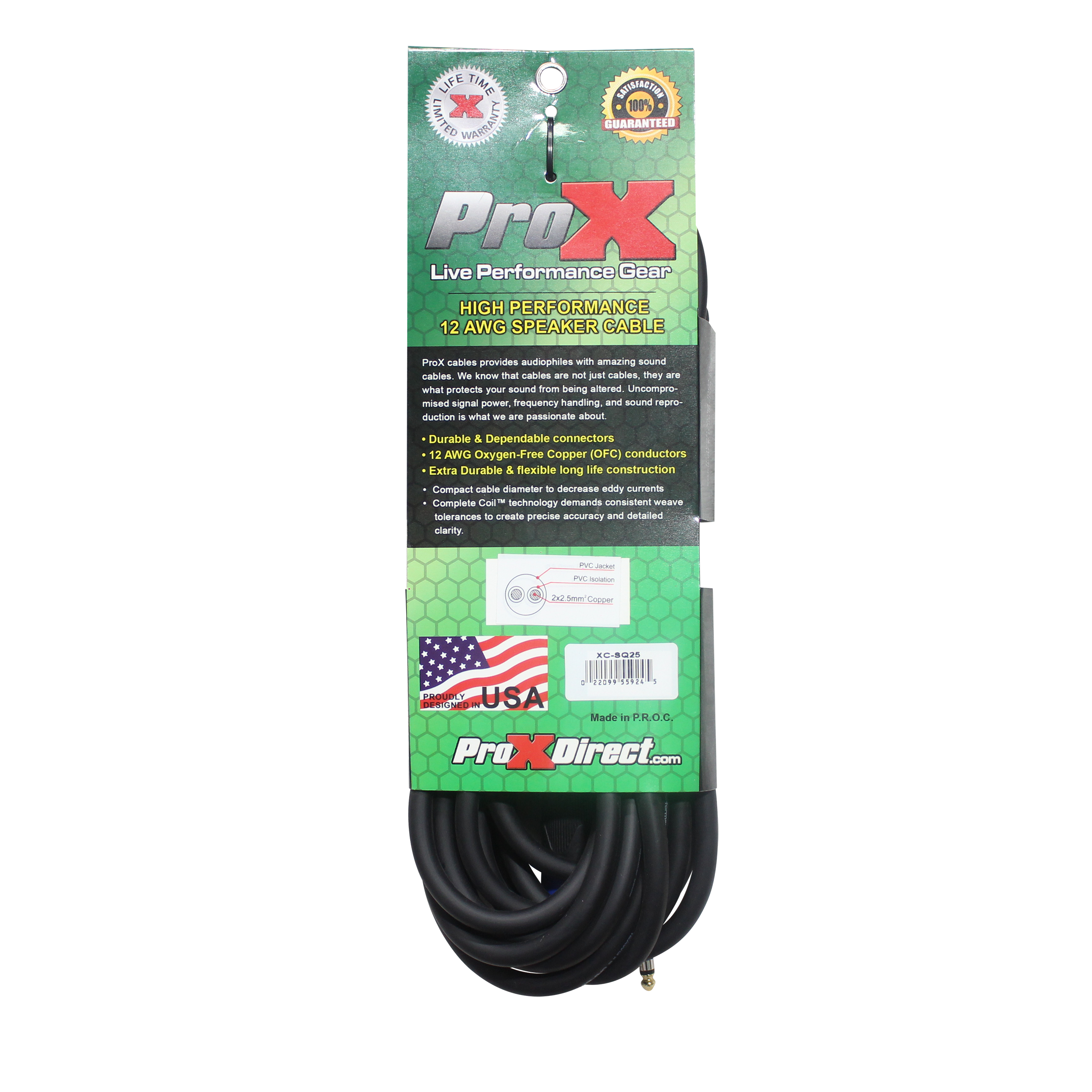 25 Ft. 12 AWG Speak Twist to 1/4" TS High Performance Speaker Cable