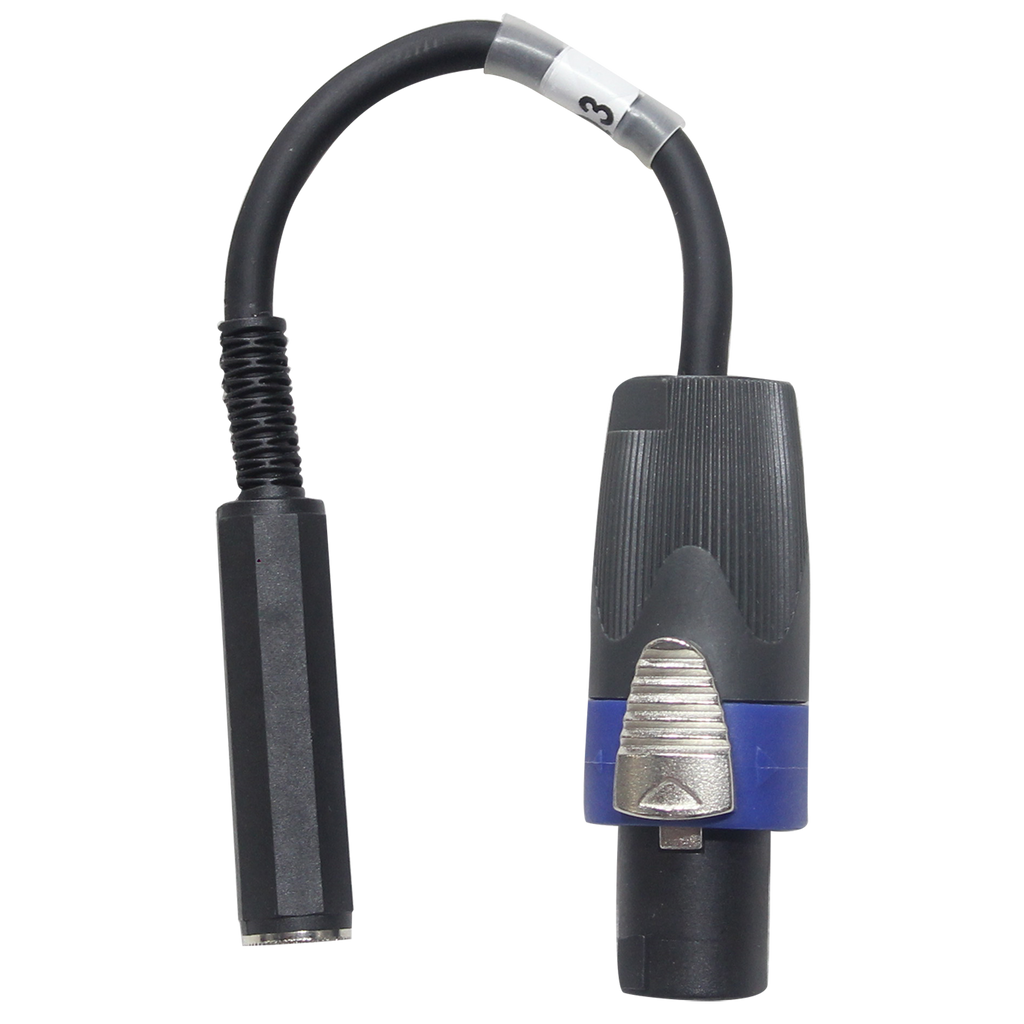 6" Speaker Twist connector Male  to 1/4" TS-F Female High Performance Speaker Cable