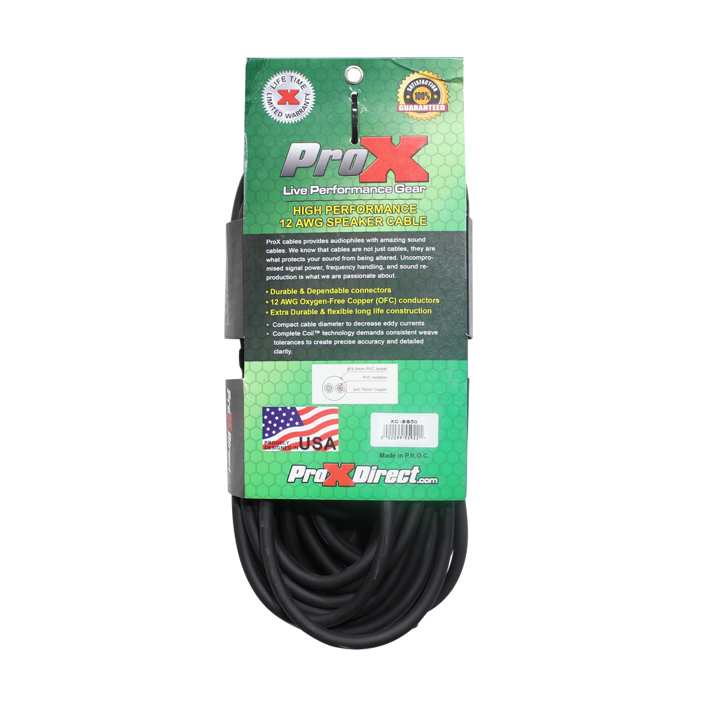 50 Ft. SpeakOn to SpeakOn 2 Conductor 12AWG High Performance Speaker Cable