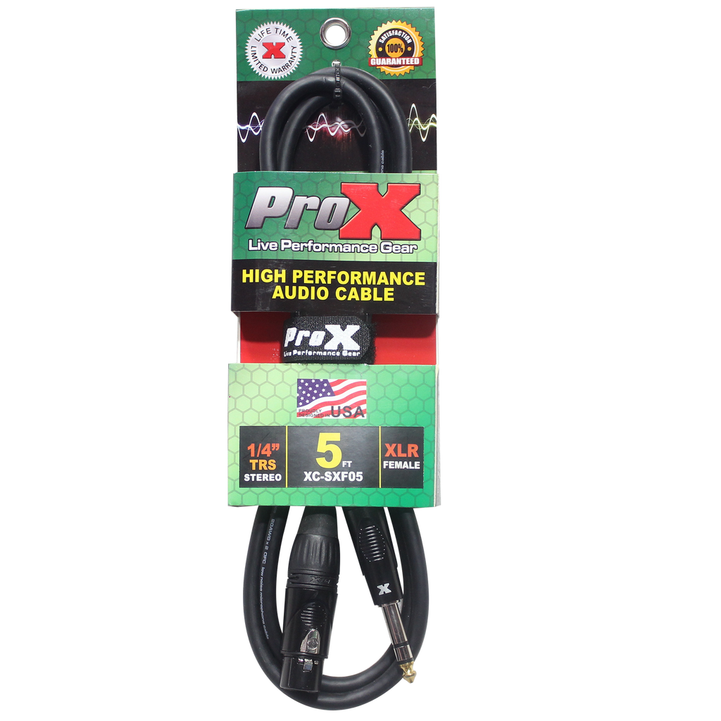 5 Ft. Balanced 1/4" TRS-M to XLR-F High Performance Audio Cable