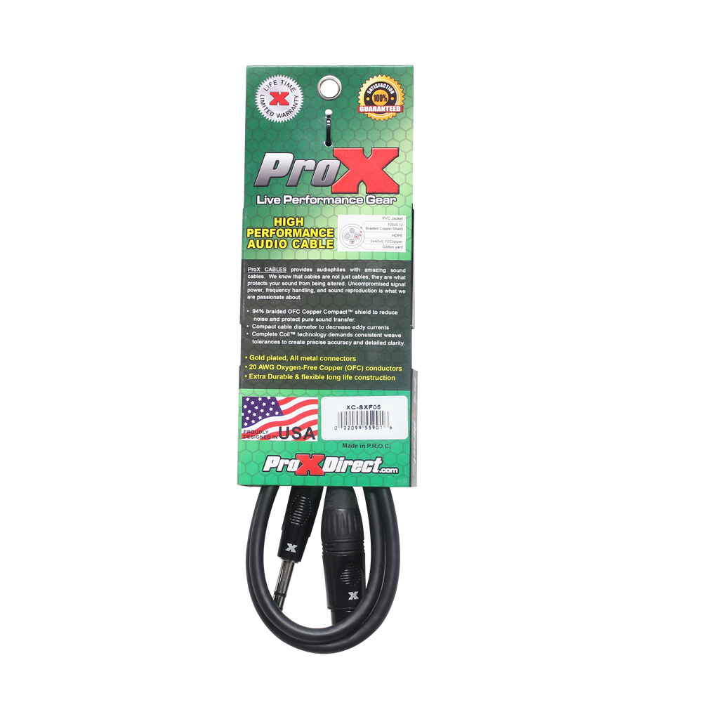 5 Ft. Balanced 1/4" TRS-M to XLR-F High Performance Audio Cable