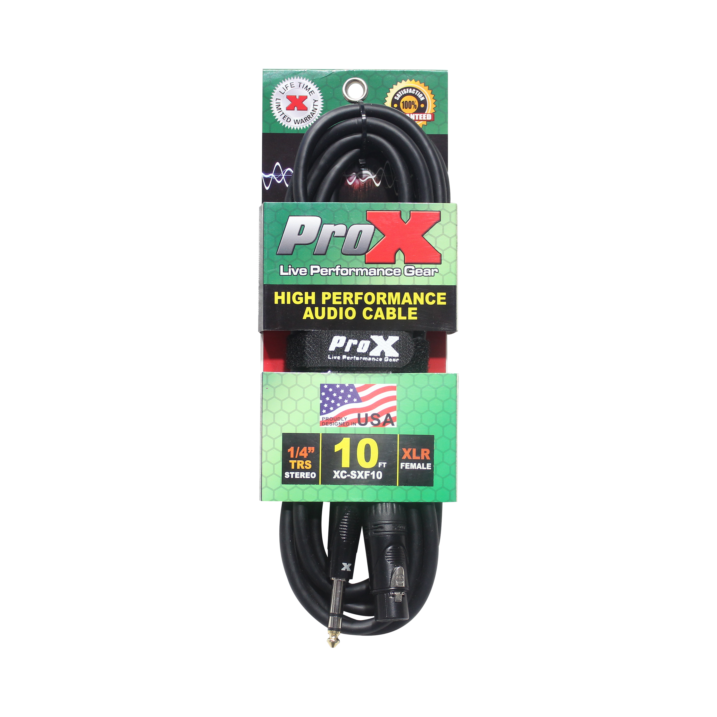 50PCS 10 Ft. Balanced 1/4" TRS to XLR3-F High Performance Audio Cable